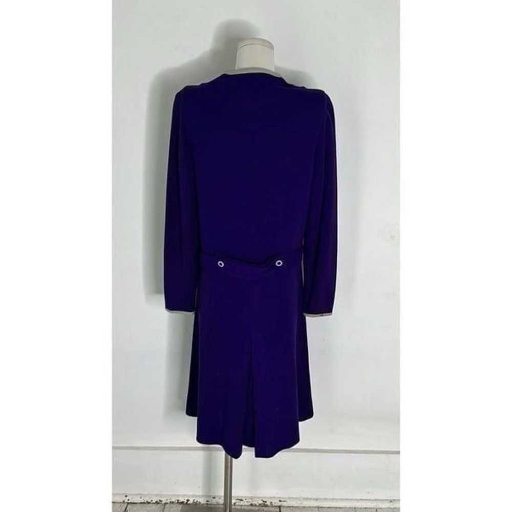 Vintage Purple Mod Button Up MIDI Dress - image 4