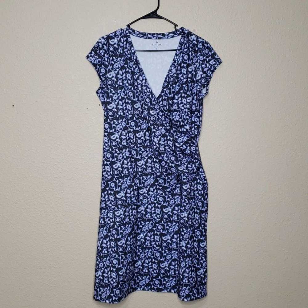 Athleta Dress Small Nectar Faux Wrap Floral Paisl… - image 2