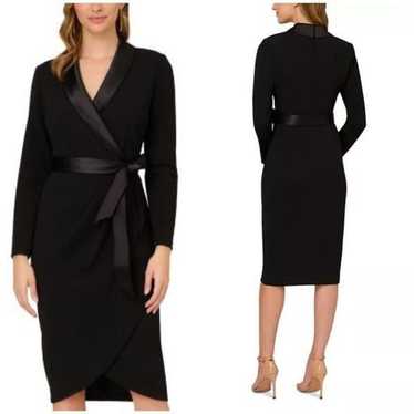 Adrianna Papell Tuxedo Wrap Sheath Dress Size 12 - image 1