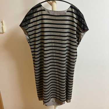 【Summer Sale】Gray and Black Stripe Short Sleeve D… - image 1