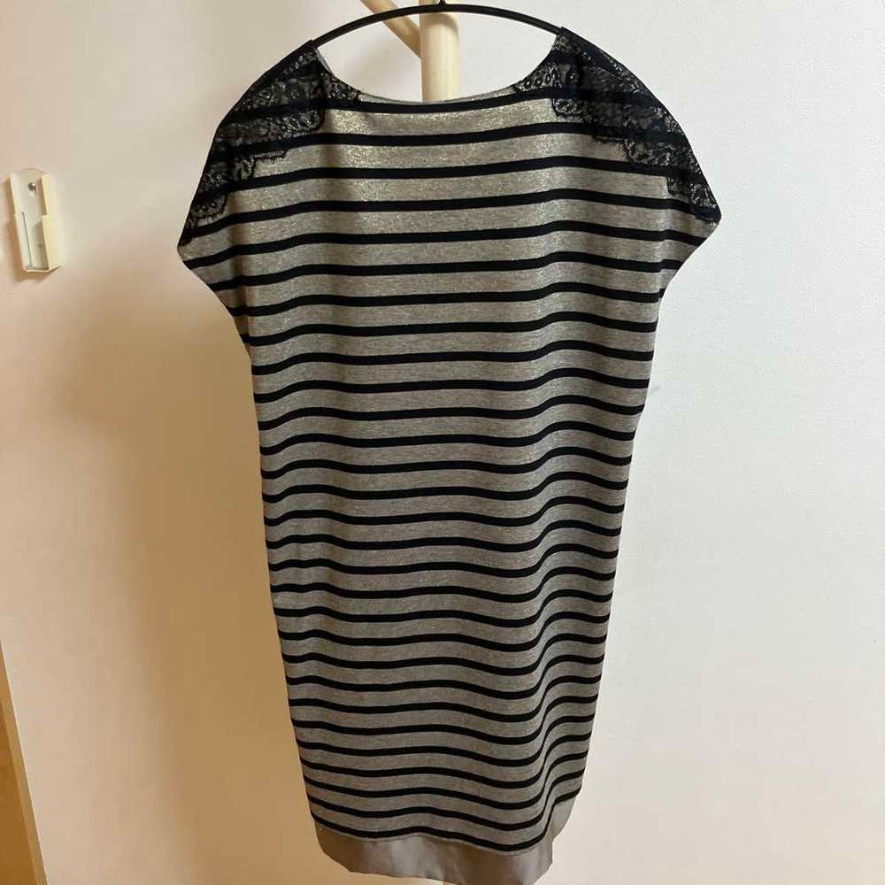 【Summer Sale】Gray and Black Stripe Short Sleeve D… - image 2