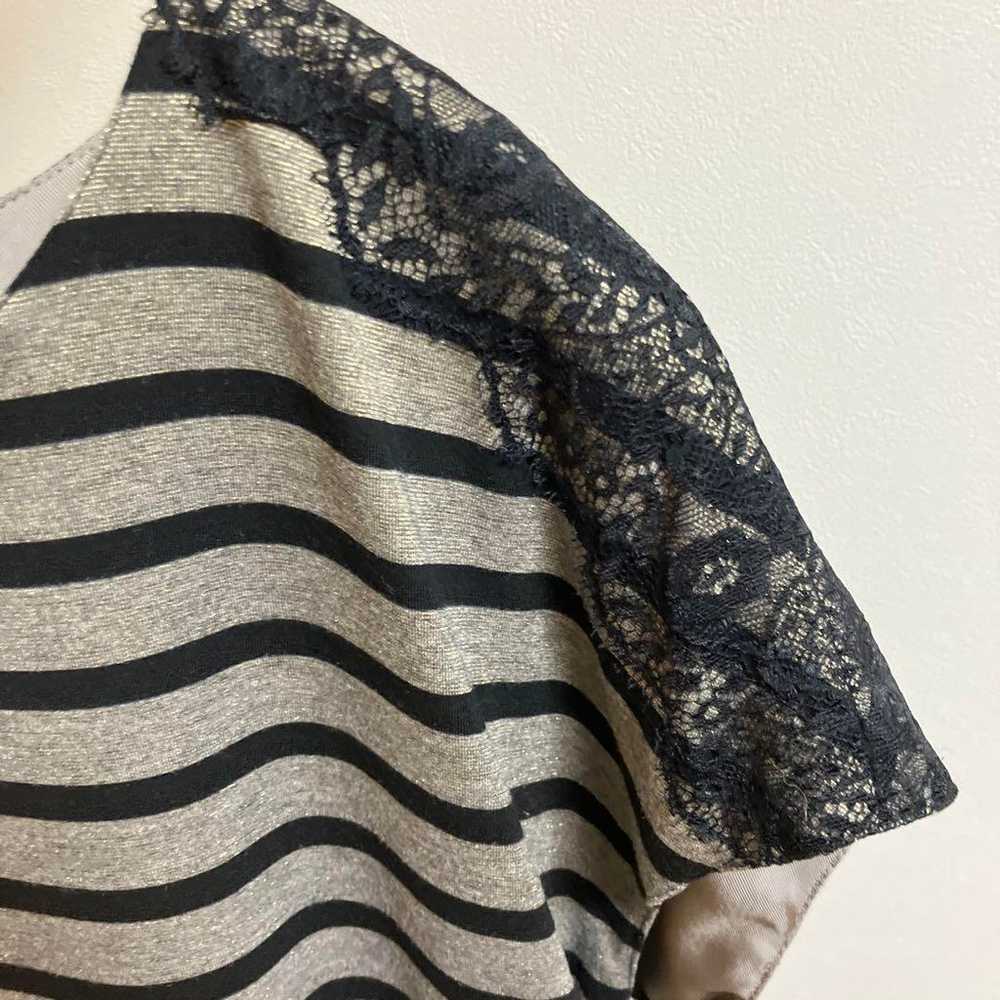 【Summer Sale】Gray and Black Stripe Short Sleeve D… - image 3