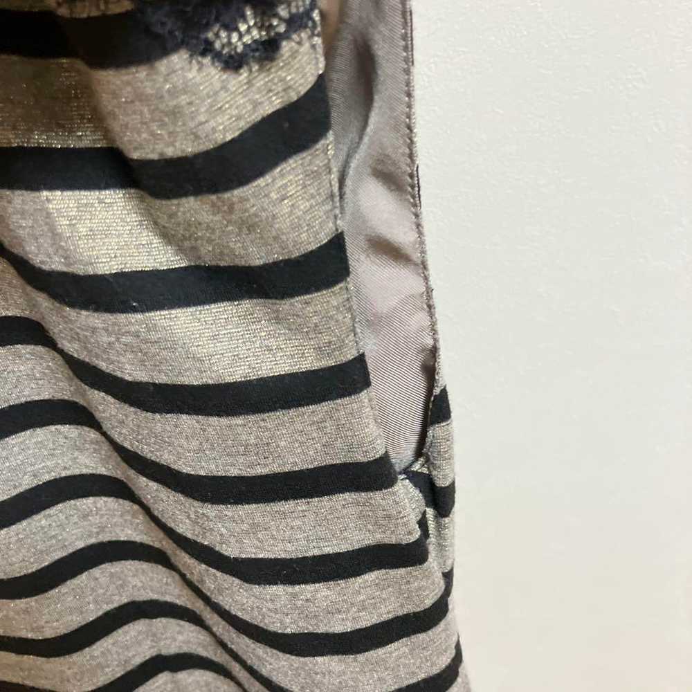 【Summer Sale】Gray and Black Stripe Short Sleeve D… - image 4