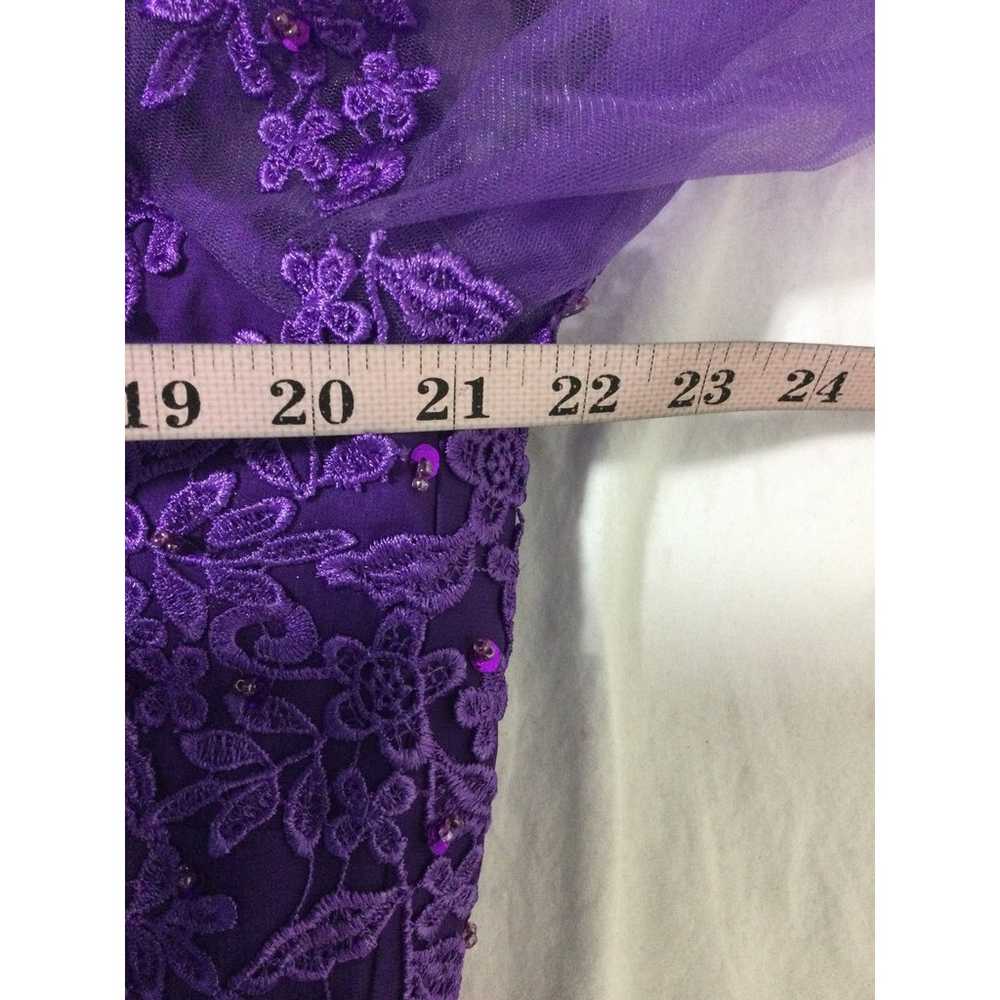 FORMAL PARTY SZ 16 2X plus purple lace beaded emb… - image 4