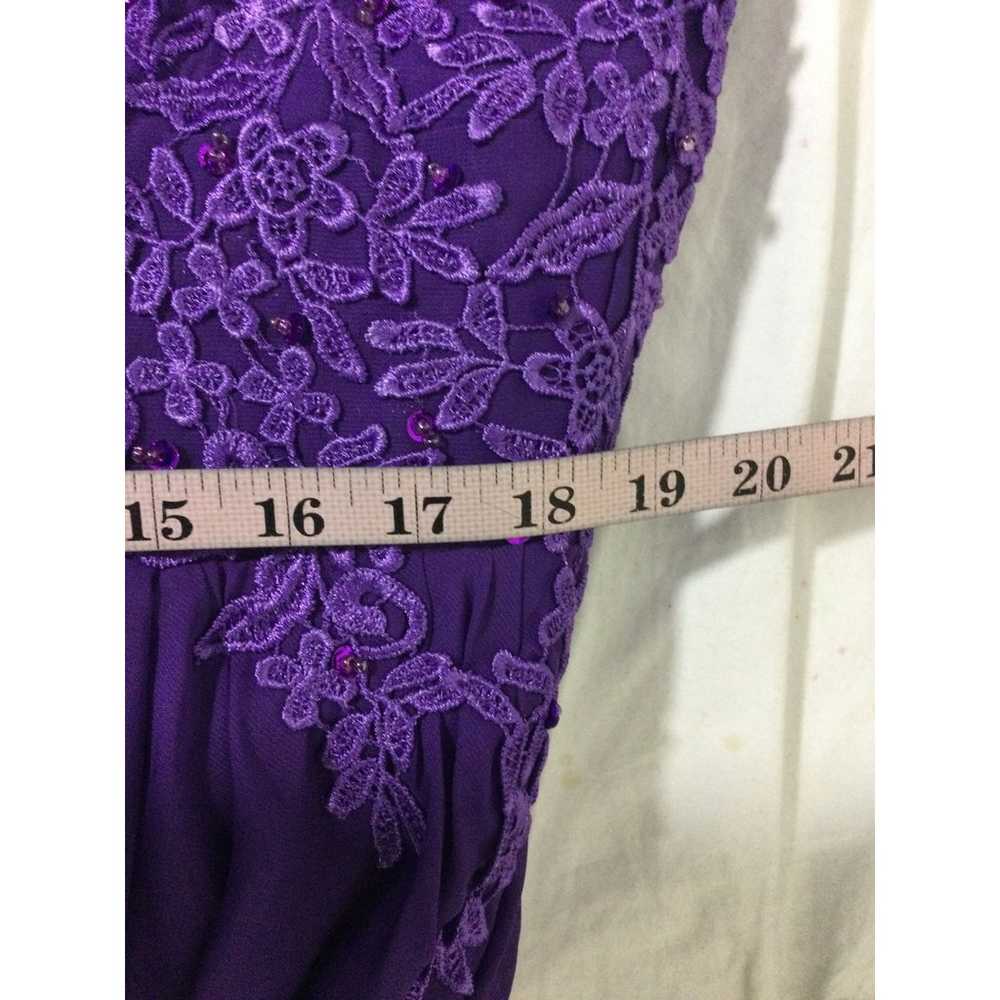 FORMAL PARTY SZ 16 2X plus purple lace beaded emb… - image 5