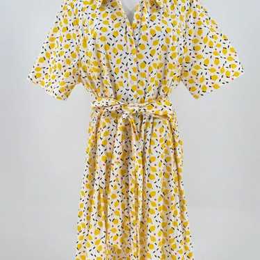 New Boden Lavinia White Lemon Vine cheapest Wrap Midi Dress 10