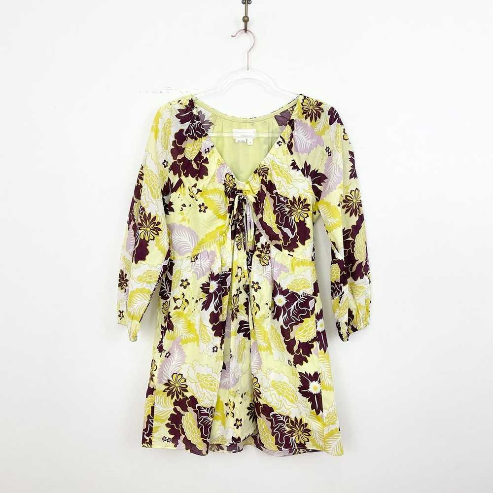 Anthropologie Floral V Neck Mini Dress - image 2