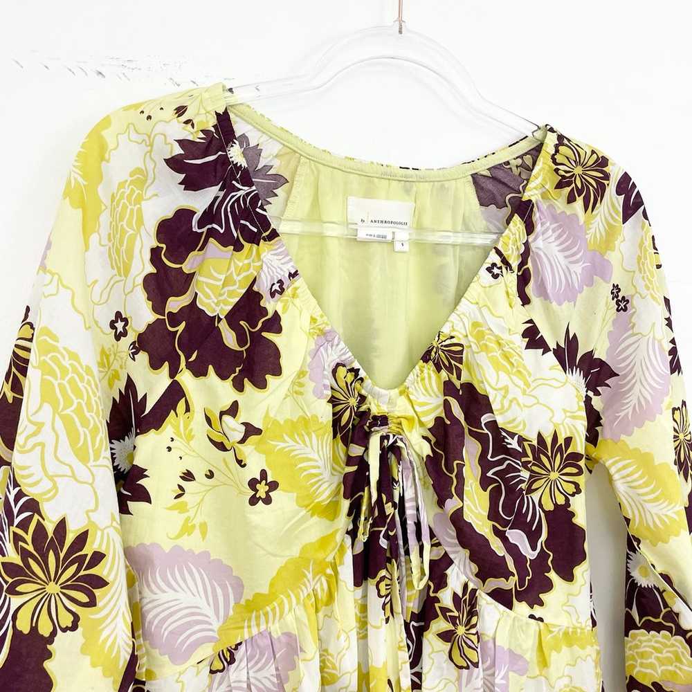 Anthropologie Floral V Neck Mini Dress - image 5