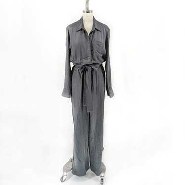 Anthropologie Tiny Button Front Wide Leg Jumpsuit 