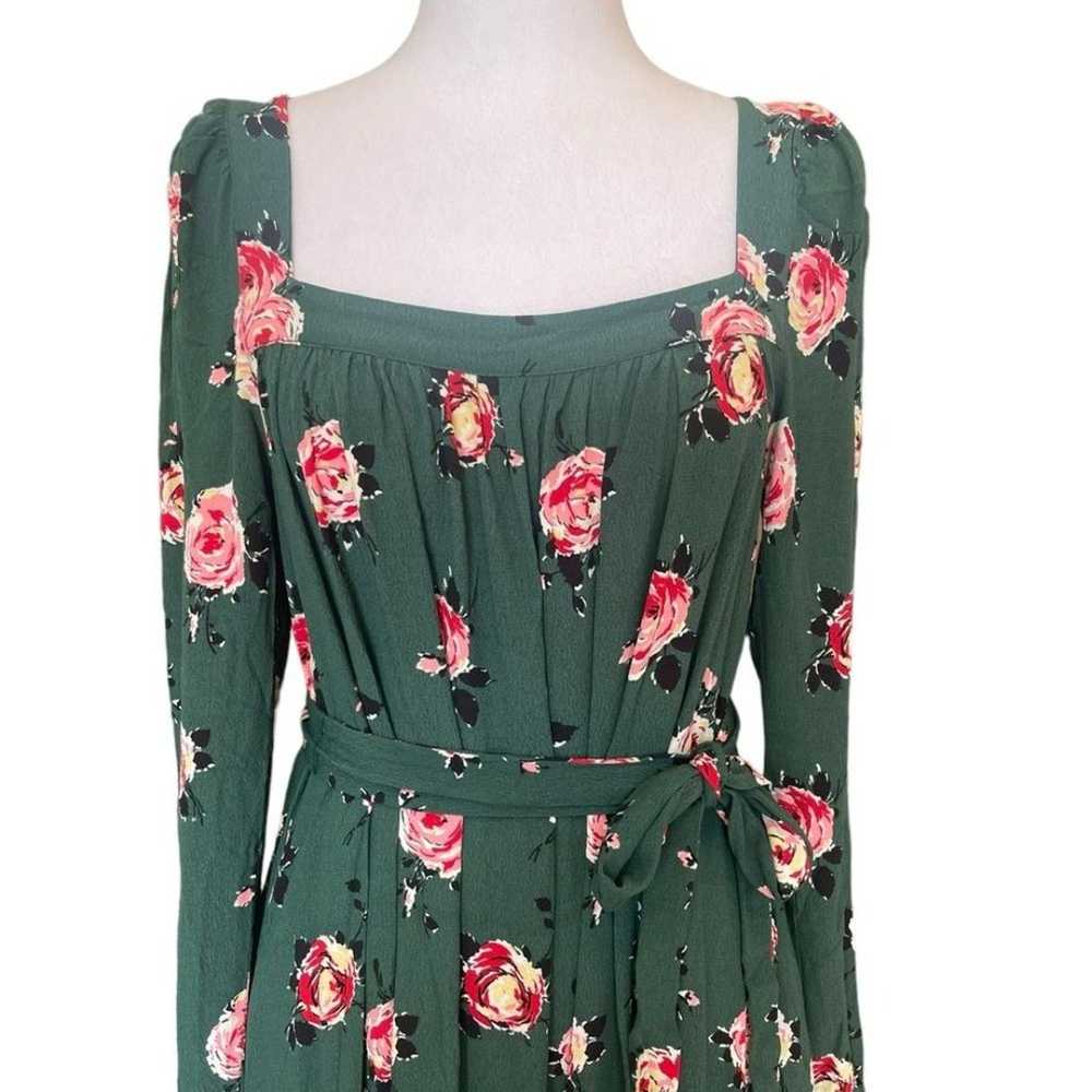 Boden Maxi Dress Green Floral Square Neck Womens … - image 10