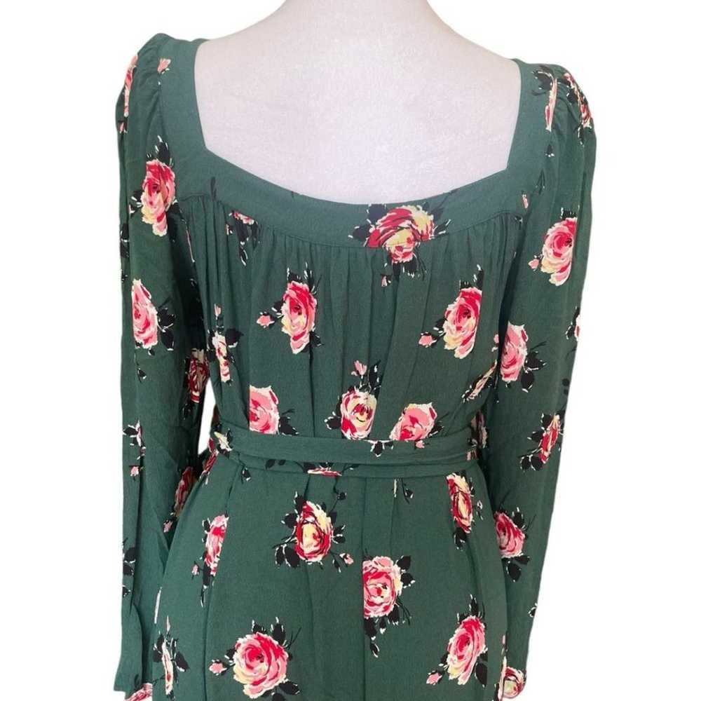 Boden Maxi Dress Green Floral Square Neck Womens … - image 11