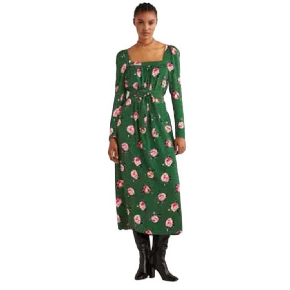 Boden Maxi Dress Green Floral Square Neck Womens … - image 3