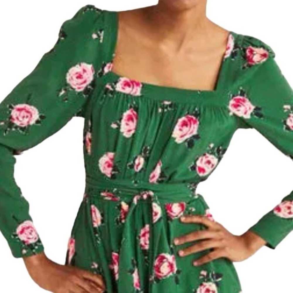 Boden Maxi Dress Green Floral Square Neck Womens … - image 5