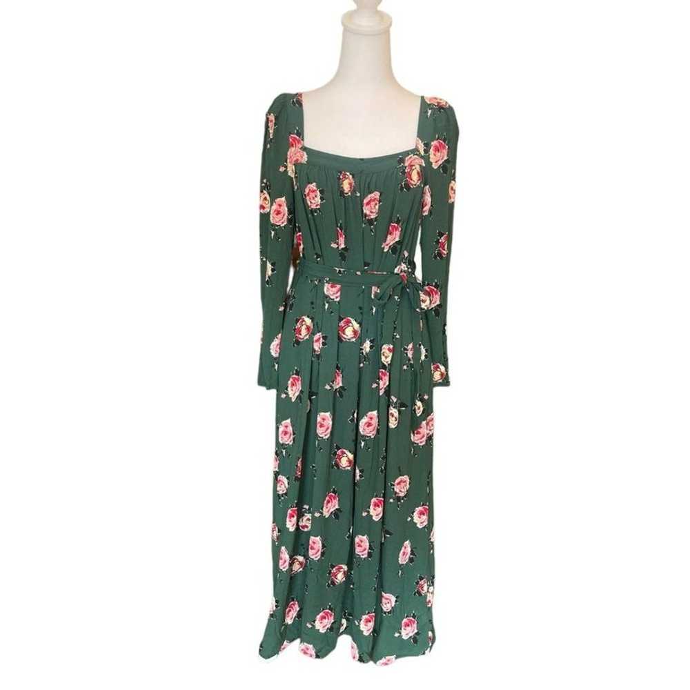 Boden Maxi Dress Green Floral Square Neck Womens … - image 6