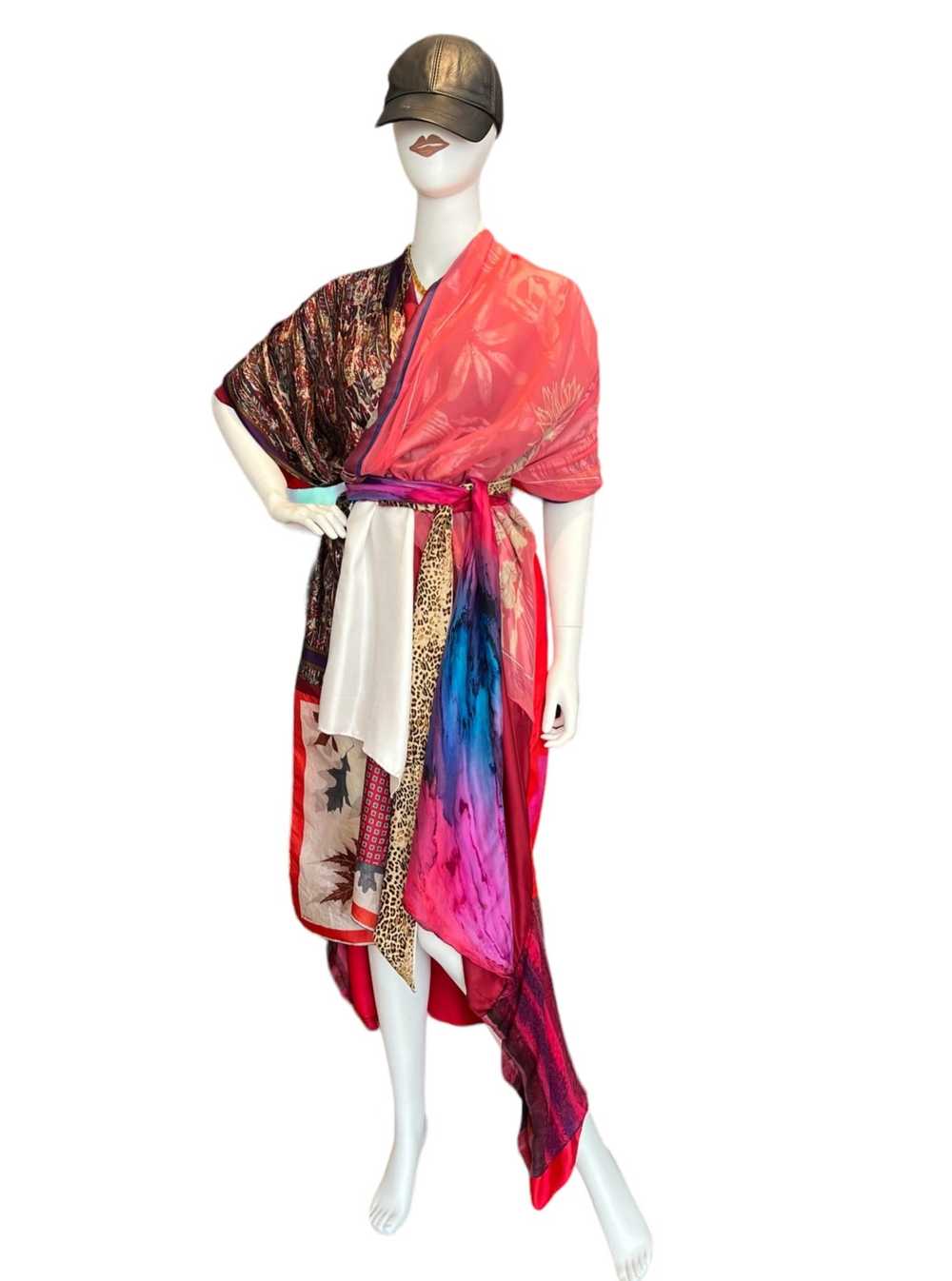 Vintage Silk Scarf Wrap Dress - S1 - image 1