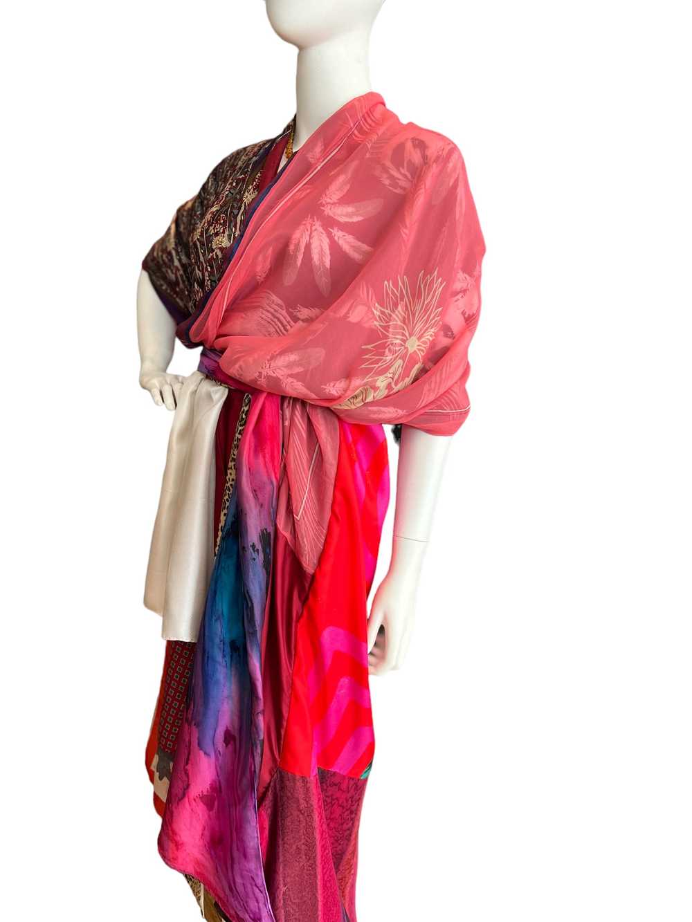 Vintage Silk Scarf Wrap Dress - S1 - image 3