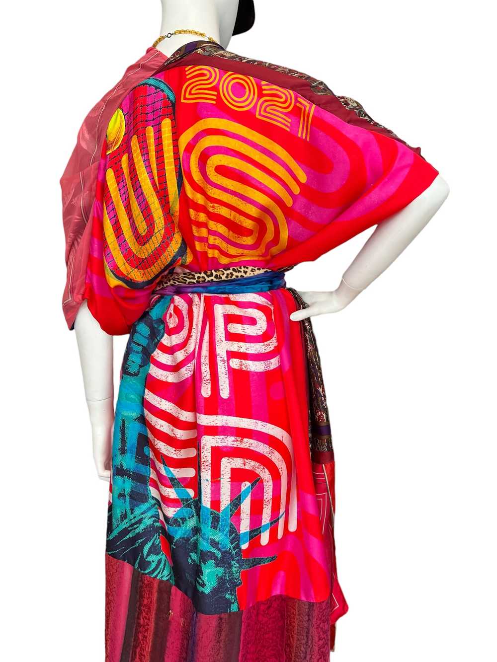 Vintage Silk Scarf Wrap Dress - S1 - image 4