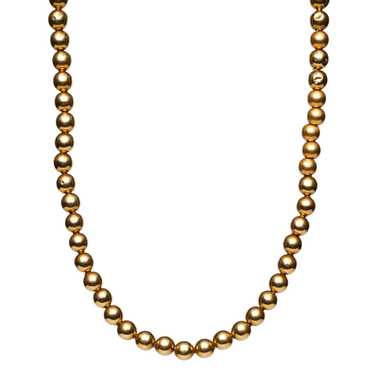 Antique Victorian 14k 7mm Gold Bead Strand - 17"