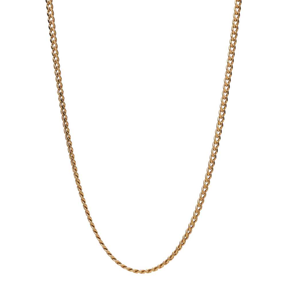 Vintage Italian 18k Heavy Curb Chain- 24" - image 1