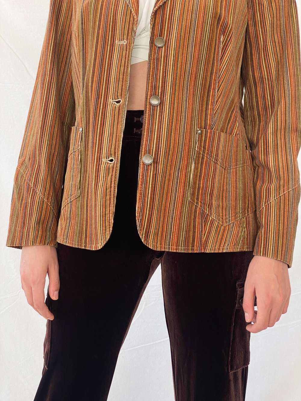 Vintage 90s Bonita Vertical Striped Brown Blazer … - image 3