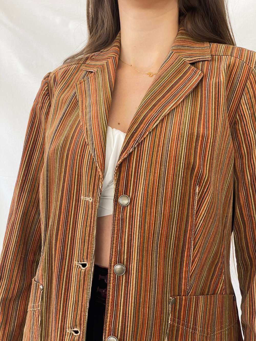 Vintage 90s Bonita Vertical Striped Brown Blazer … - image 4