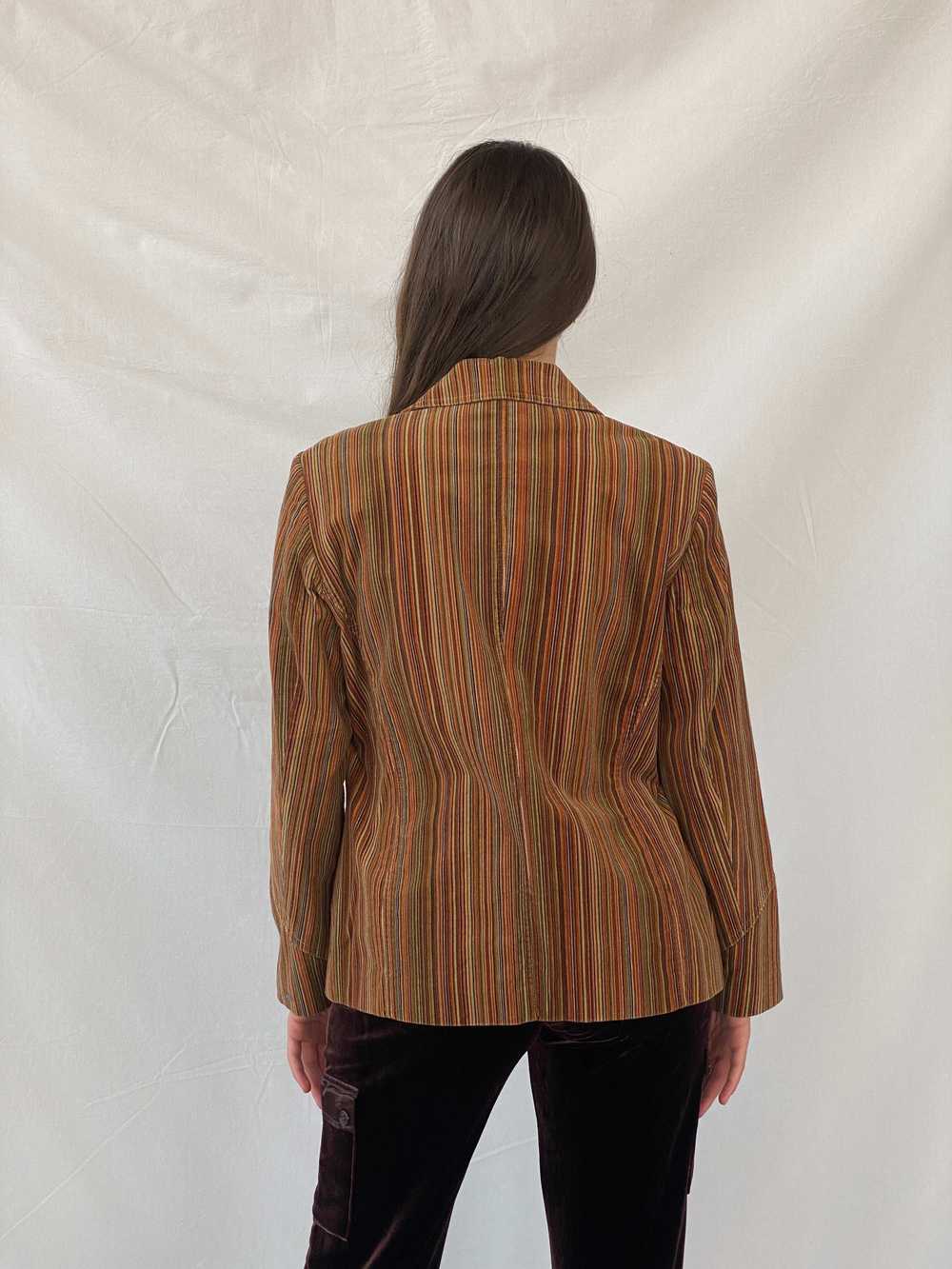 Vintage 90s Bonita Vertical Striped Brown Blazer … - image 5