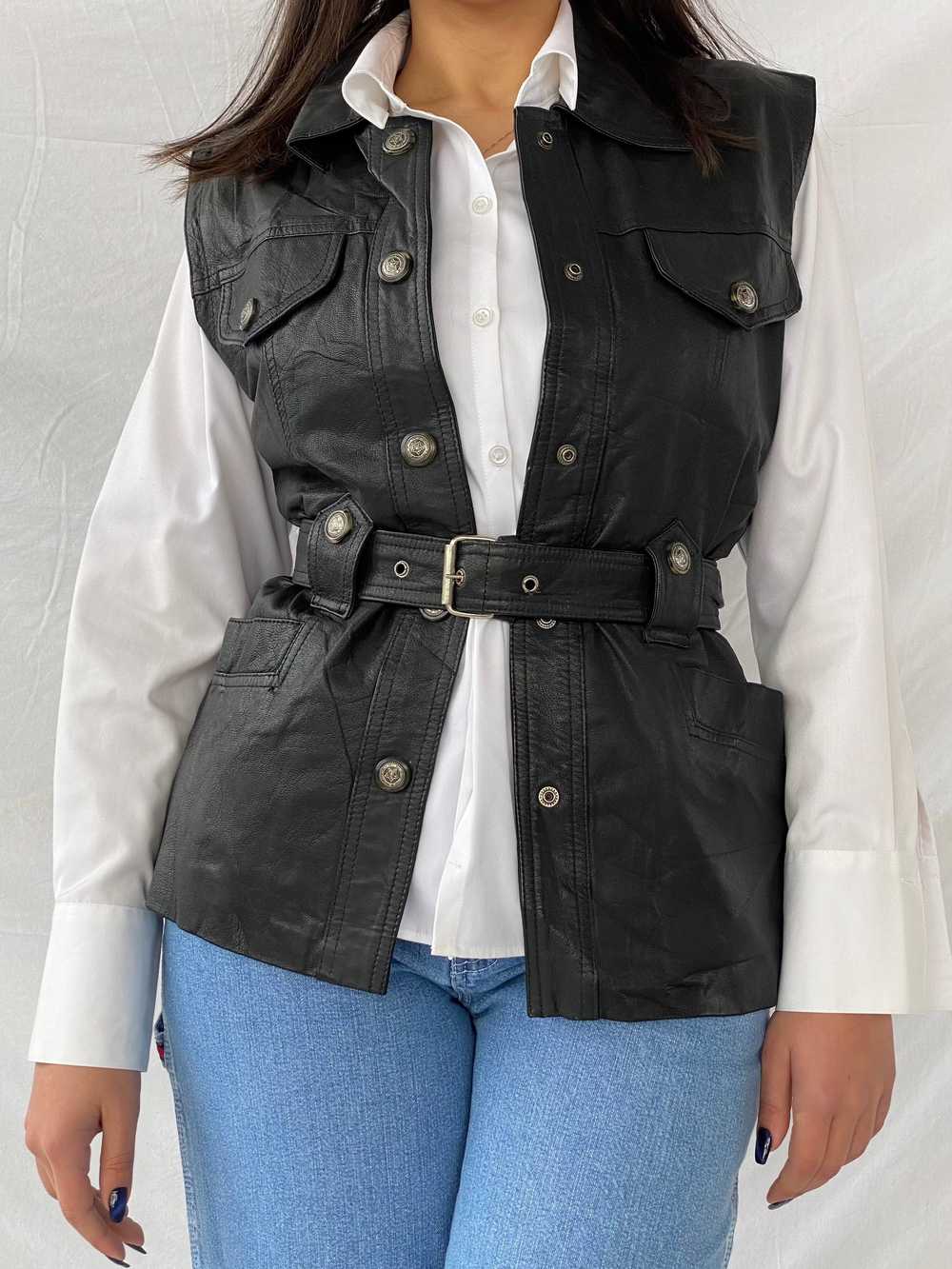 Vintage Classic Woman Genuine Leather Biker’s Vest - image 6