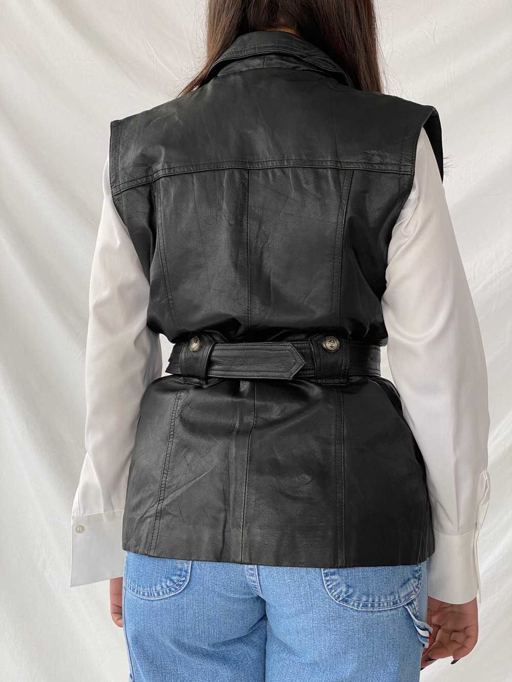 Vintage Classic Woman Genuine Leather Biker’s Vest - image 8