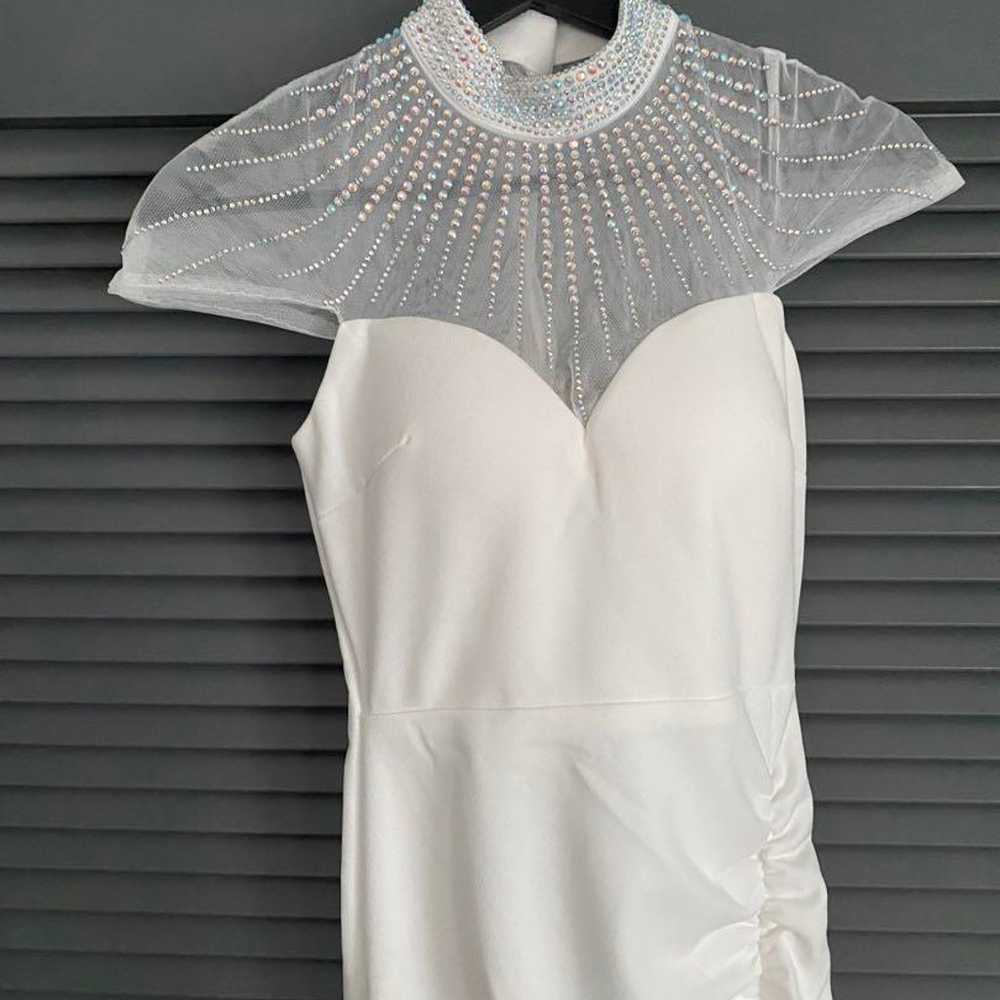 Elegant dress with bead embellishments, high neck… - image 1