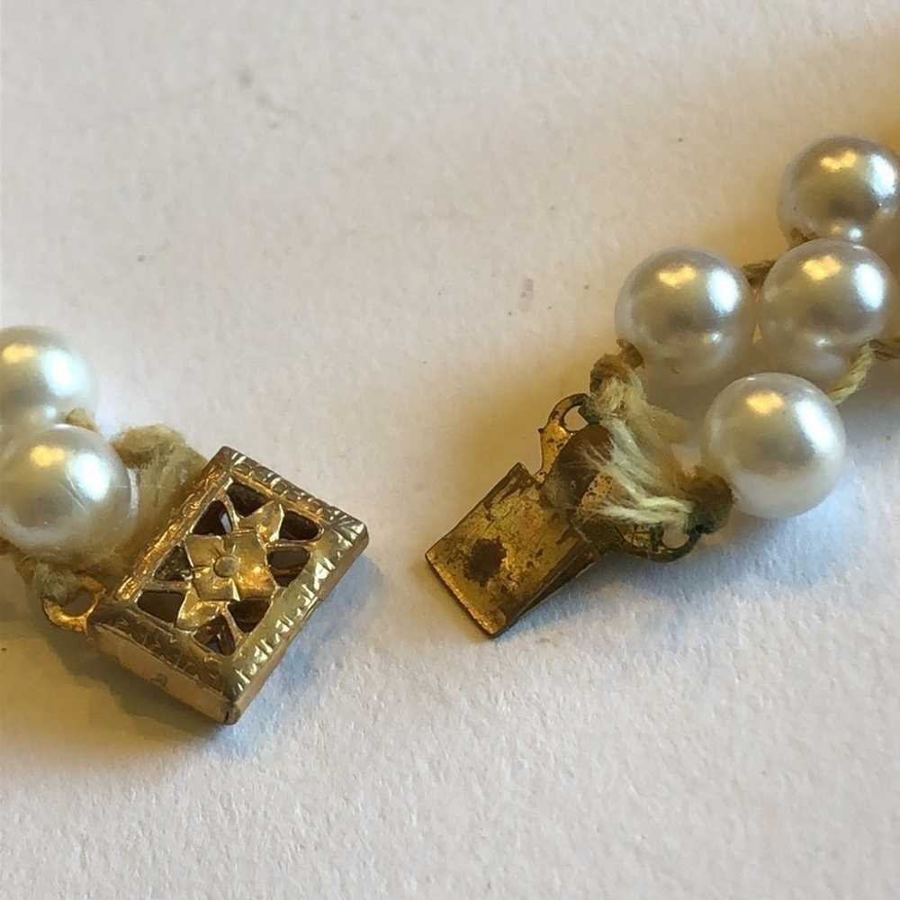 Vintage Faux Pearl Cluster Beaded Pendant Necklace - image 10