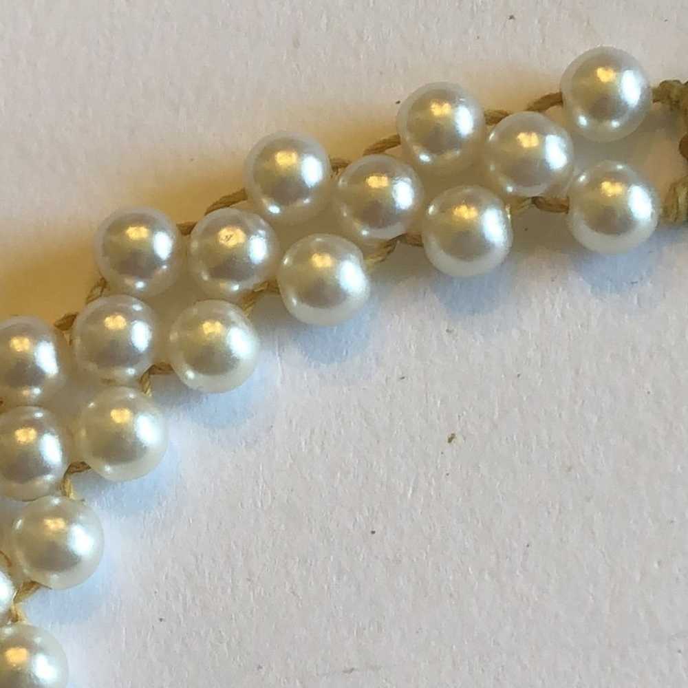 Vintage Faux Pearl Cluster Beaded Pendant Necklace - image 6