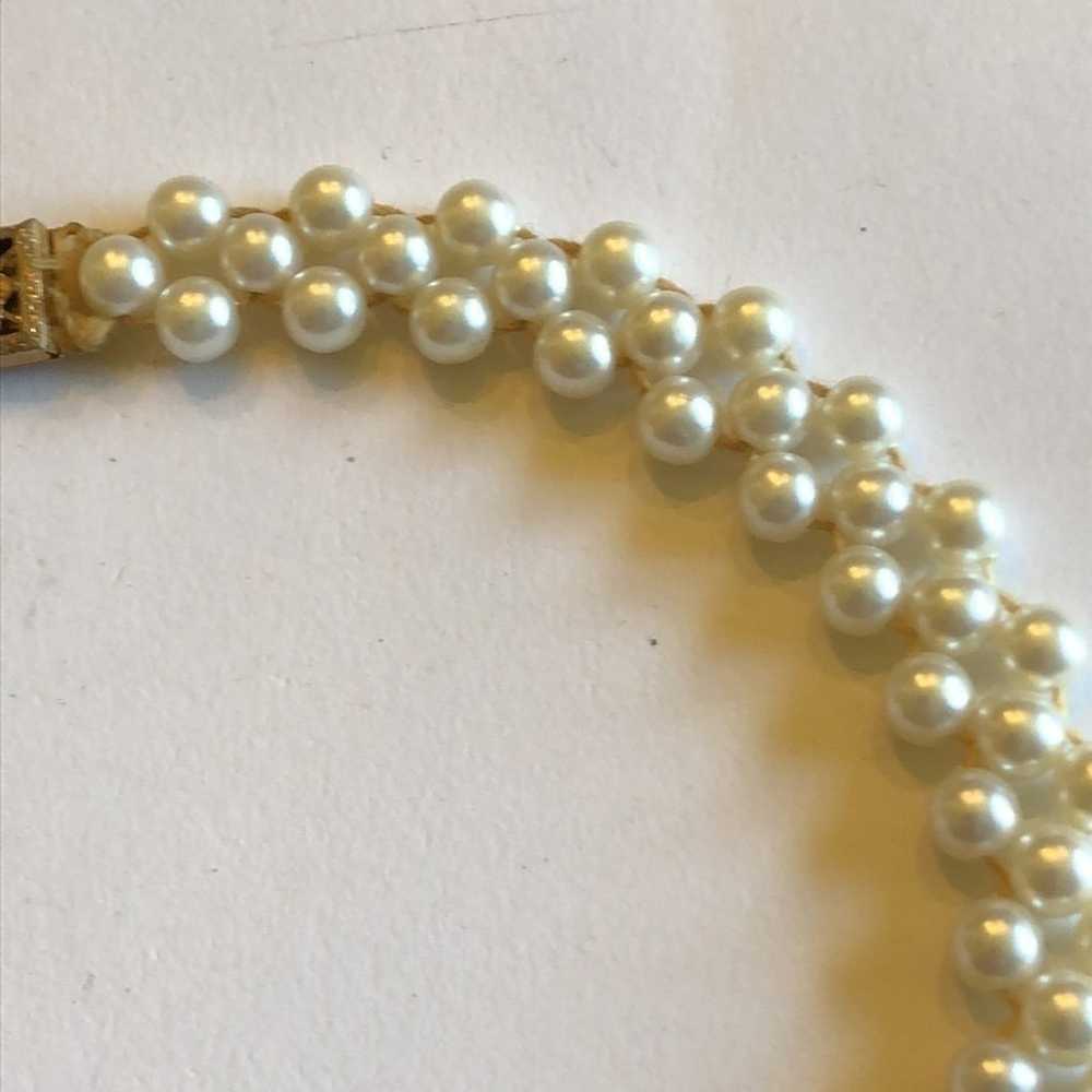 Vintage Faux Pearl Cluster Beaded Pendant Necklace - image 7