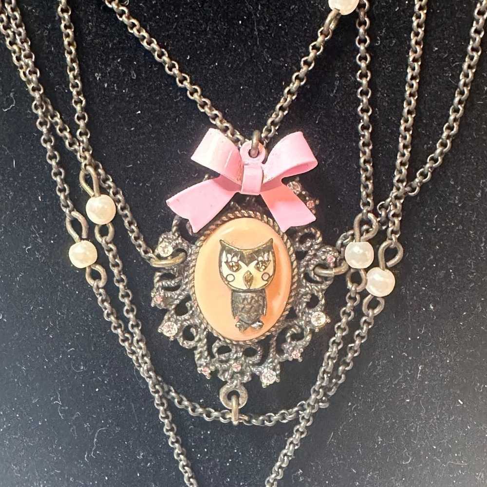 BETSEY JOHNSON VINTAGE VICKY OWL NECKLACE - image 6