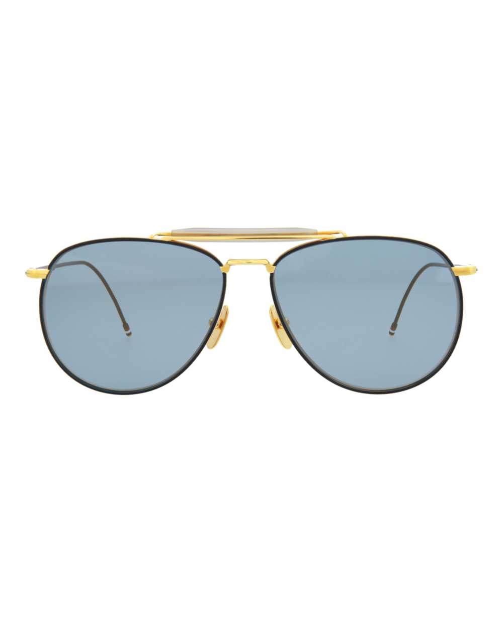 Thom Browne Unisex Aviator Navy/Yellow Gold Blue … - image 1