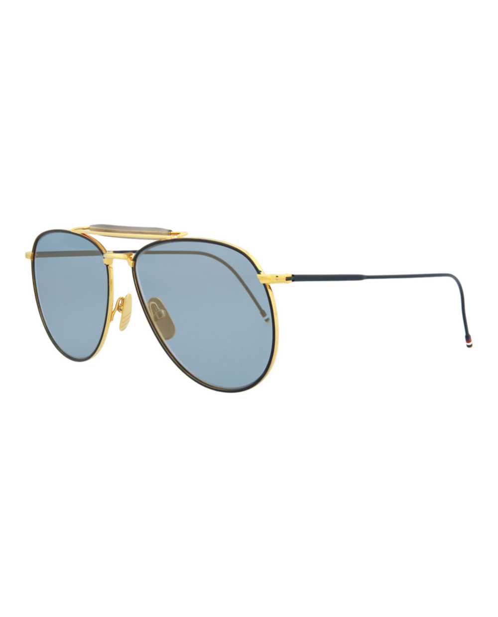 Thom Browne Unisex Aviator Navy/Yellow Gold Blue … - image 2