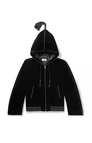 Saint Laurent Paris 4K Msrp Velour Tassel Hooded J