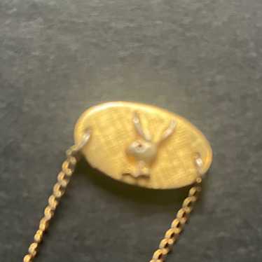 Vintage Gold-tone Playboy Rabbit Head Necklace