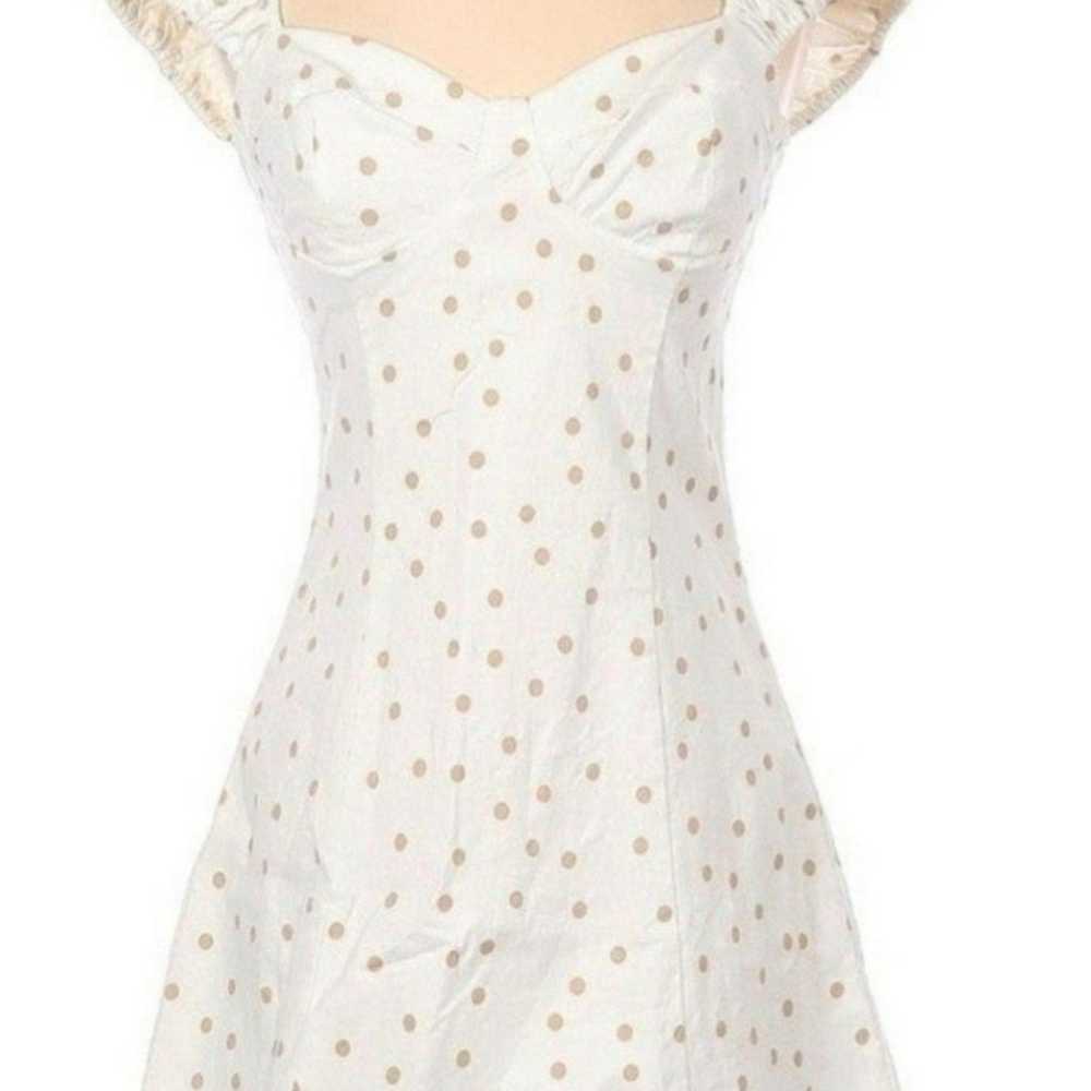 Revolve LPA linen white polka-dot like barbie dre… - image 5