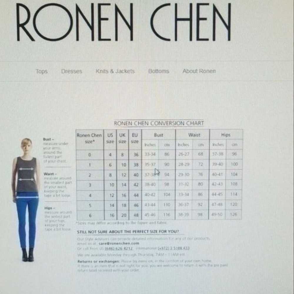 Ronen Chen Draped Wrap Style MIDI Dress Size 0 US… - image 10