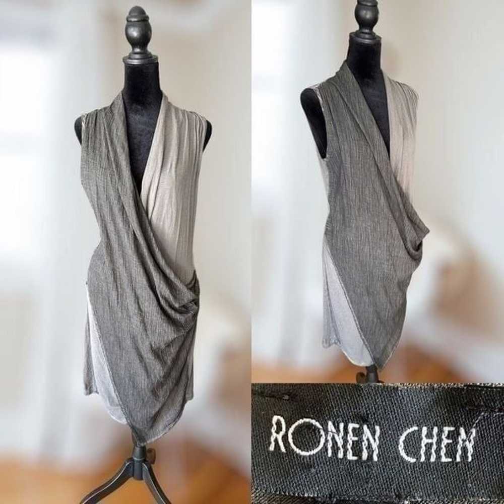 Ronen Chen Draped Wrap Style MIDI Dress Size 0 US… - image 1