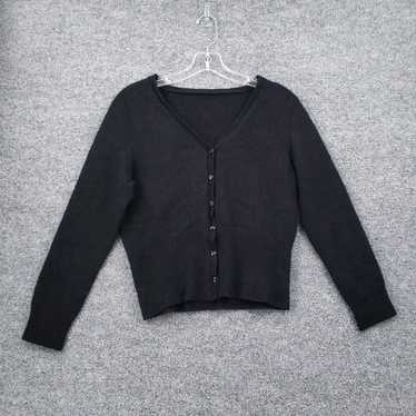 Vintage Luxurious Soft Black V Neck Long Sleeve C… - image 1