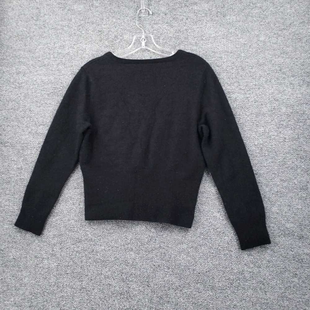 Vintage Luxurious Soft Black V Neck Long Sleeve C… - image 2