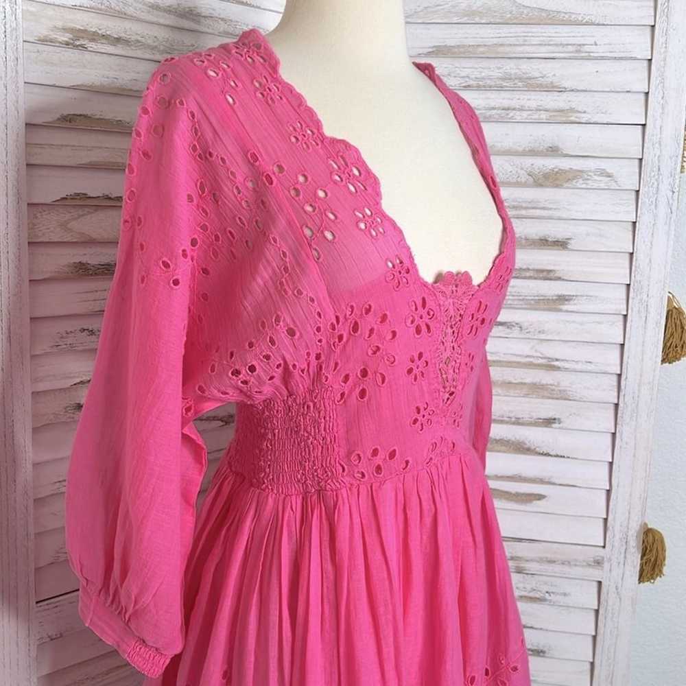 FREE PEOPLE l Barbie Pink Lottie Eyelet Lace Mini… - image 6