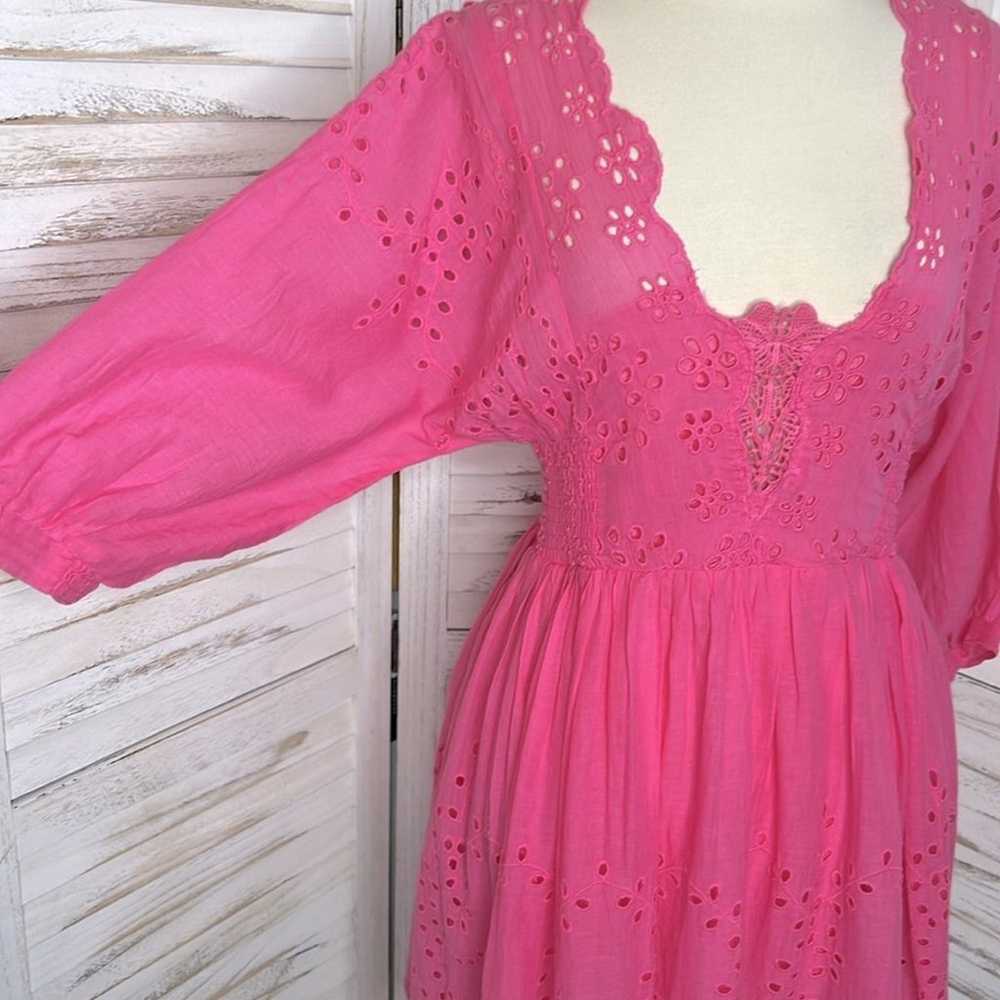 FREE PEOPLE l Barbie Pink Lottie Eyelet Lace Mini… - image 7