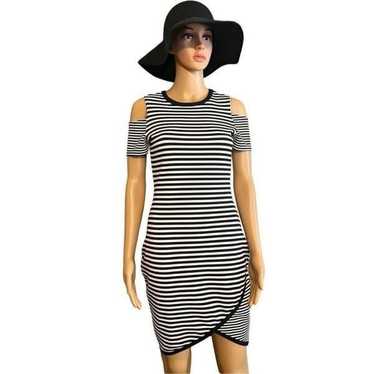 River Island Cold Shoulder Breton Stripe Dress Bl… - image 1