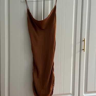 Aritzia Wilfred Burnt Sienna Slip Dress with Ruch… - image 1