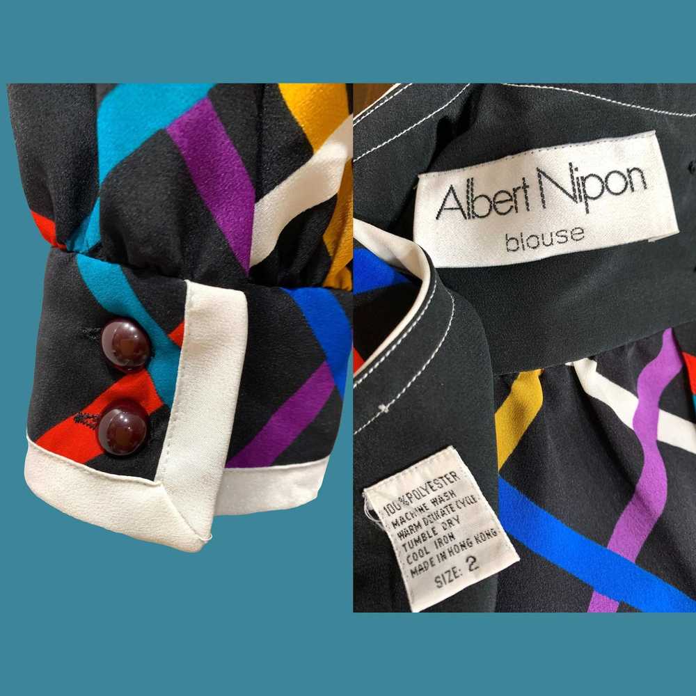 Albert Nipon 80s 90s Albert Nipon Colorful Pleate… - image 7