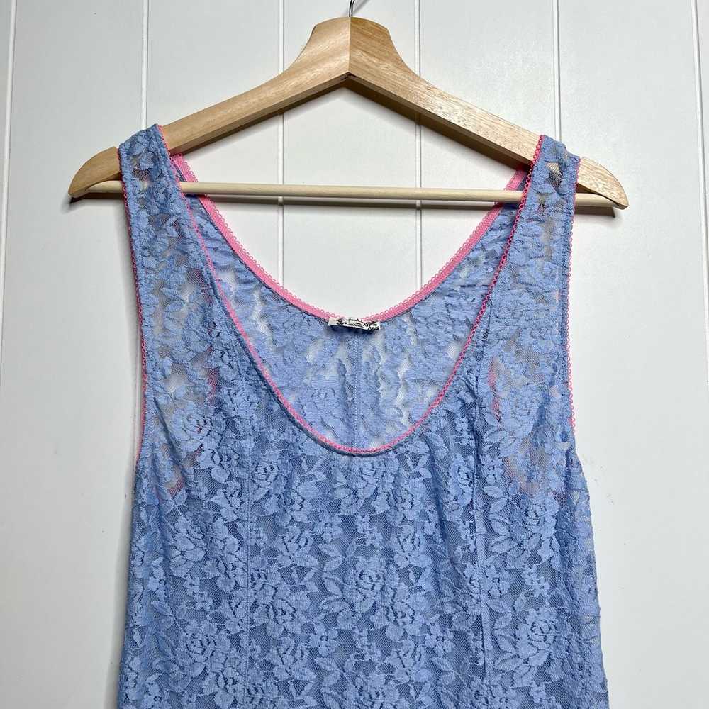 Free People maxi dress floral lace boho slip sheer - image 3