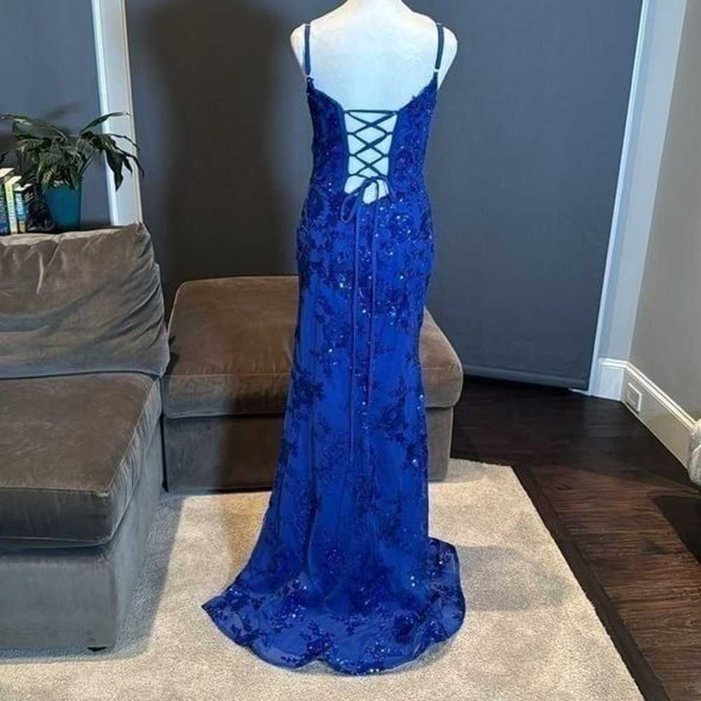 Women’s Blue Sparkly Mermaid Fit Prom Party Dress… - image 4