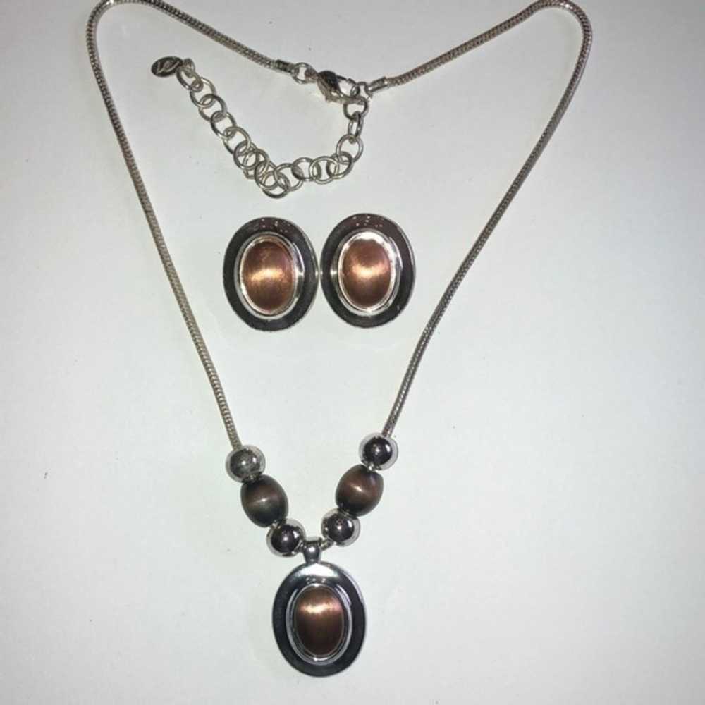 Vintage LCI Liz Claiborne Silver Tone & Copper Co… - image 1